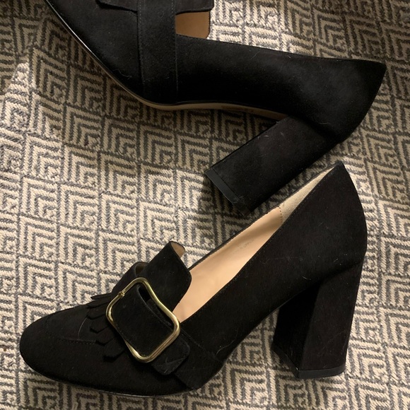 Beautiful stacked-heel loafers with buckle detail from Town Shoes as new! - Picture 3 of 4